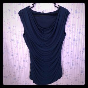 Blue drape top